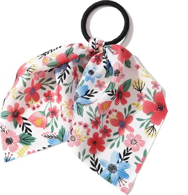 Produktbild von Chiffon-Haargummi mit Tropenprint Feminin Rosa