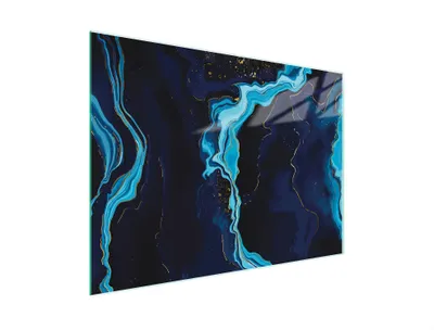 Produktbild von Schneidebrett Herdabdeckplatte Multiglasschneidplatte 30x22 cm Marmor Blau