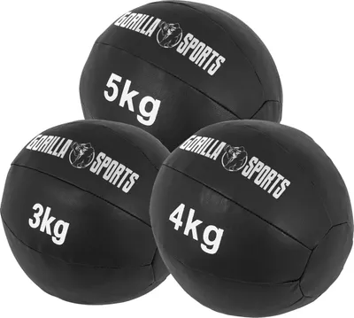 Produktbild von GORILLA SPORTS® Medizinball 12 kg einzeln oder im Set 29 cm Kunstleder