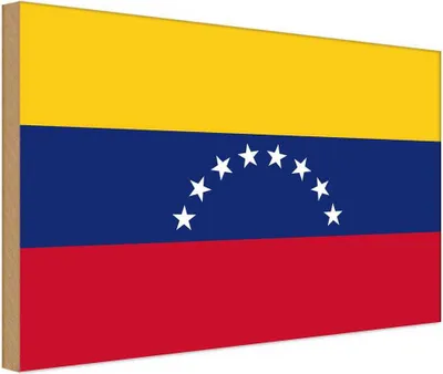 Produktbild von vianmo Holzschild 20x30 cm Venezuelas Venezuela Flagge Fahne Wappen