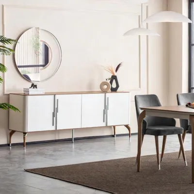 Produktbild von Esszimmer Kommode Sideboard mit Spiegel Modern Neu Luxus Kommoden Holz Design