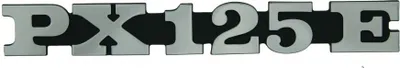 Produktbild von Emblem / Schriftzug " PX 125 E " für Vespa Seitenhaube PX 125 - 2 Pins 158x20mm Lochabstand 105mm