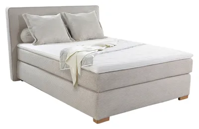 Produktbild von Boxspringbett - Hellgrau - Cord - 140 x 200 cm