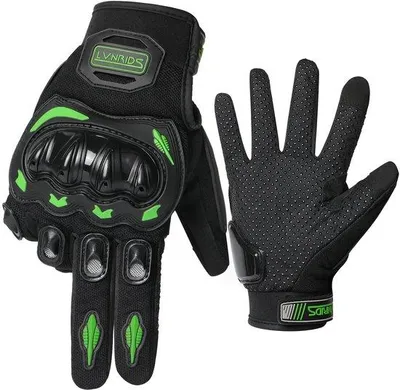 Obrázek produktu pro Motocyklové rukavice s dotykovou funkcí, pánské i dámské, letní, prodyšné, vhodné pro motokros, BMX, ATV, horská kola, silniční cyklistiku, zelené, velikost L