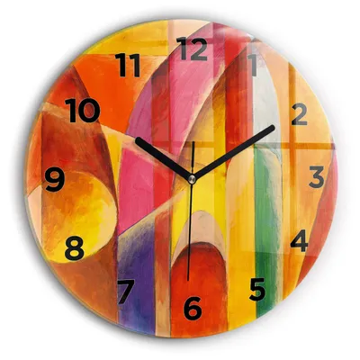 Produktbild von Wallfluent Wanduhr – Stilles Quarzuhrwerk - Uhr Dekoration Wohnzimmer Schlafzimmer Küche - Zifferblatt - schwarze Zeiger - 30 cm - Kunst Dekoration Abstraktion