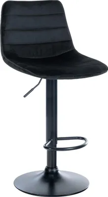 Produktbild von CLP Barhocker Lex Samt schwarz Gestell Farbe schwarz