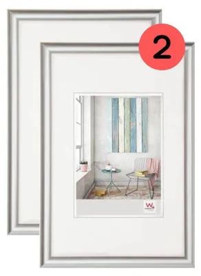 Productafbeelding van Walther Design fotolijst Trendstyle, set van 2, 13x18 cm, zilver, model KP318SD