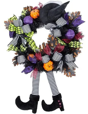 Produktbild von Türkranz Halloween Deko Hexenmotiv 30 x 60 cm Violett