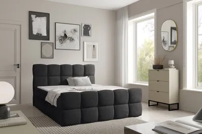 Obrázek produktu pro Kontinentální postel 120x200 ISEMBARD - černá + topper