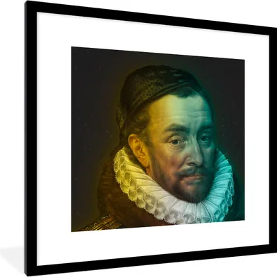 Produktbild von MuchoWow® MuchoWow® Gerahmtes Poster Wilhelm von Oranien - Kunst - Gemälde 40x40 cm - Poster mit zchwarzem Bilderrahmen - Poster - Plakat im Rahmen