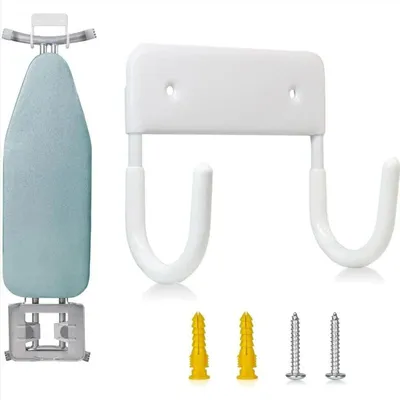 Imagen del producto de Soporte de pared para tabla de planchar de 5 pulgadas (blanco), soporte de almacenamiento para tabla de planchar de pared