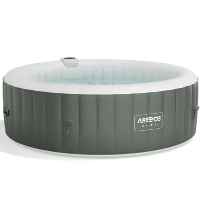 Produktbild von AREBOS Whirlpool aufblasbar | Ø208cm | 6 Personen | 130 Düsen | 1000L | Abdeckung