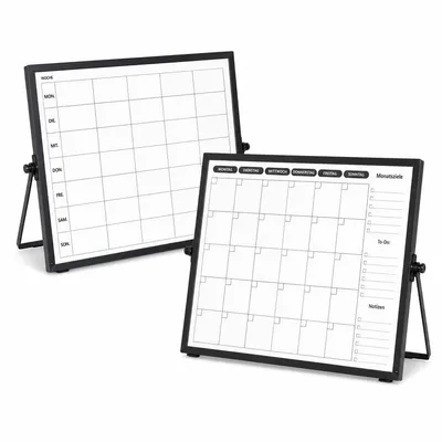 Produktbild von Doppelseitiger Wochenplaner Whiteboard, Familienplaner, magnetischer Monatsplaner, Haushalts-, Reinigungs-&Essensplan, abwischbar, 40×30 cm