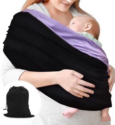 Produktbild von Unyqoos® Elastisches Babytragetuch aus Baumwolle – ergonomisch, ohne Schnallen, atmungsaktiv; für geborene bis 16 kg, maschinenwaschbar