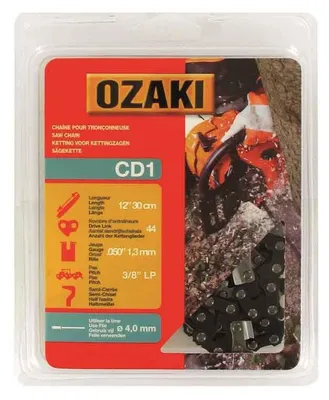 Zdjęcie produktu dla Łańcuch do piły łańcuchowej OZAKI półkwadratowy: 3/8"LP .050 (1,3 mm) 44 ogniwa