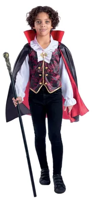 Produktbild von Smiffys Vampir-Kostüm für Jungen, klassisches Halloween-Kostüm für Kinder, Größe 4–6 Jahre (S)