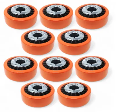 Produktbild von 10x Orange, Starlet24® Windaschenbecher Gluttöter rund flach - stabiler Metall-Kunststoff-Aschenbecher für draußen & drinnen, spülmaschinenfest
