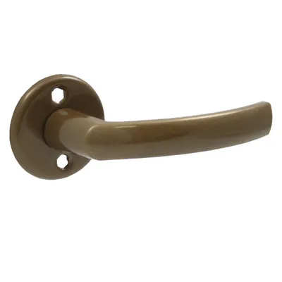 Produktbild von DOMINO Türgriff Drückergarnitur | Türklinke für Zimmertür, Bürotür, Kellertür & Innentür | Türbeschläge aus Stahl | Bronze Türdrückergarnitur |PRO-R M3