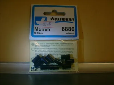 Produktbild von Viessmann 6877 - Querlochstecker schwarz, 10 Stück - Neu