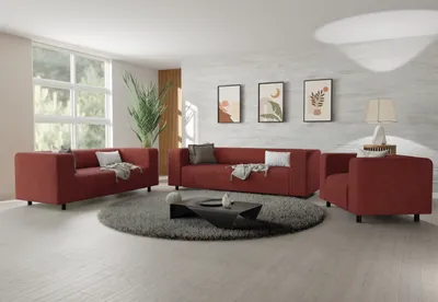 Produktbild von S-STYLE MÖBEL - Malin - Modernes Polstergarnitur 3+2+1 aus Terrakotta Cord-Stoff mit bequemem Sitz