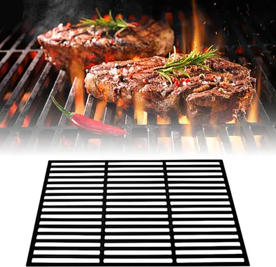 Image de TolleTour Grille de barbecue en fonte 41,5 x 27,5 cm Grille de barbecue Grille en fonte pour barbecue à gaz et barbecue au charbon de bois Émaillée