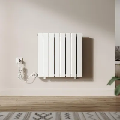 Image de Radiateur d'appoint SONNI, radiateur électrique, simple paroi, blanc, 600 × 604 mm