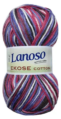 100g Farbverlaufsgarn Ekose Cotton Strickgarn Häkelgarn mehrfarbig