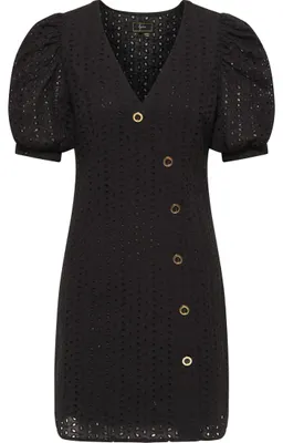 Image de IMANE, robe courte pour femmes, modèle 19223101-IM01, couleur noire, taille L