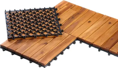 Produktbild von 12m² BURI® Holzfliesen geölt 30x30 Akazienholz Akazie Holz Fliesen Terrassenfliesen Garten