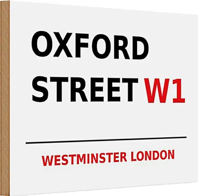 Produktbild von Holzschild London 30x20cm Westminster Oxford Street W1