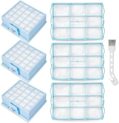 Produktbild von 3 HEPA Filter+3 Motorschutzfilter für Siemens VS06G VS06B VS06C VSZ3 (Z3.0) Serie, Kompatibel mit Siemens Synchropower VSZ31423 VSZ31455 VSZ31456 VSZ31466, für Bosch BSG6 BSGL3 BSGL4 Serie