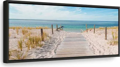 Produktbild von Italienischer Leinwand Leinwandbild - The Silence of the Sea 150x50 cm Landschaften c-A-0107-b-a