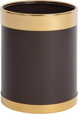 Immagine prodotto di Cestino Bolero con bordo color oro, 10 litri, effetto pelle