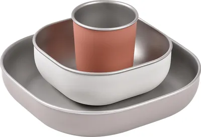 Immagine prodotto di Set da pranzo Beaba - acciaio inox - terracotta | set per bambini