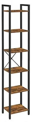 Immagine prodotto di Libreria a colonna industrial in acciaio e legno con 6 ripiani