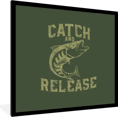Produktbild von MuchoWow® MuchoWow® Gerahmtes Poster Jahrgang - Fisch - Text 40x40 cm - Poster mit zchwarzem Bilderrahmen - Mit Rahmen - Wanddekoration Schlafzimmer