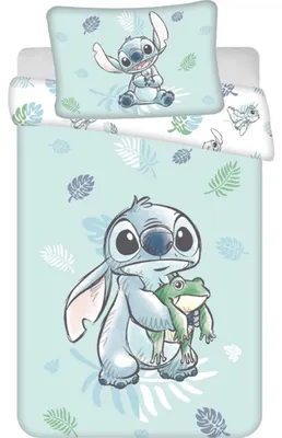 Produktbild von Lilo & Stitch Frosch Baby Bettwäsche Set 100x135 cm 100% Baumwolle