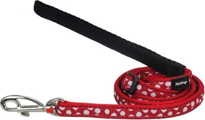 Produktbild von Red Dingo White Spots on Red Small Hundeleine 12 mm x 1,8 m