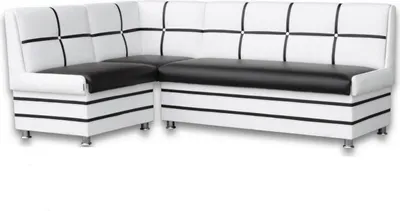Produktbild von Eckbank "Korsika Maxi" Sitzbank 213x142 cm Polsterecke Kunstleder Schwarz / Weiss mit Stauraum