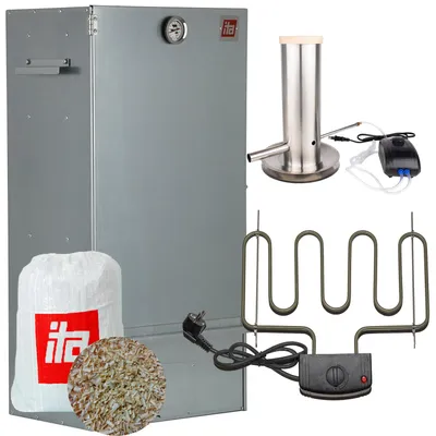 Produktbild von ITA Räucherofen 7005 - Premium Räucherschrank aus Edelstahl mit 3 Etagen 81 cm - Qualität  EU - Smoker- Direkt vom Hersteller