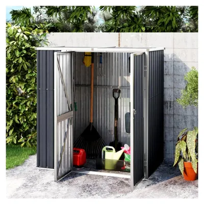 Produktbild von Gartenhaus Geräteschuppen Anthrazit 161x89x161 cm aus verzinktem Stahl