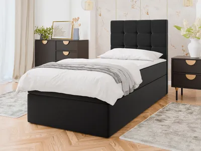 Produktbild von MIRJAN24 Boxspringbett mit Bettkasten Luanda Single, Einzelbett mit Topper, Kopfteil, Härtegrad H3 (Farbe: Soft 011, Größe: 90x200 cm)
