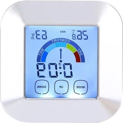 Image de Thermomètre et hygromètre numériques d'intérieur avec affichage de la température et de l'humidité.
