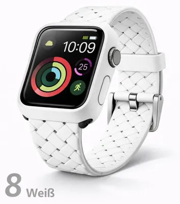Produktbild von Apple Watch Silikon Armband + Case Bumper Hülle - Für Apple Watch 44 mm, 8# Weiß