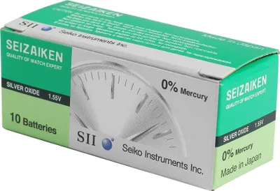 Produktbild von Seizaiken Seiko 321 SR616SW Uhrenbatterie, 1,55 V, 0 % Hg, Silberoxid, 10 Batterien, hergestellt in Japan
