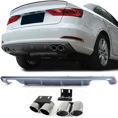Für Audi A3 8V 1.4 1.8 2.0 Limo Cabrio Heckdiffusor Stoßstange Endrohre S Optik in der Farbe von Carparts-Online GmbH
