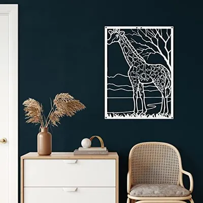 Produktbild von Etgdecor Karomuster flauschiger Kopf Eule Design Metall Wanddekoration Metall Kunst 66H x 42W x 2D cm 26'' H x 16'' W x 1'' D