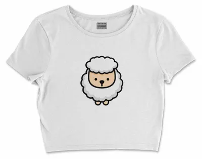 Immagine prodotto di Bona Basics, T-shirt crop basic stampato, donna, 100% cotone, bianco, casual