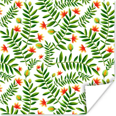 Produktbild von MuchoWow® Poster Blumen - Dschungel - Design 75x75 cm - Wand Dekoration