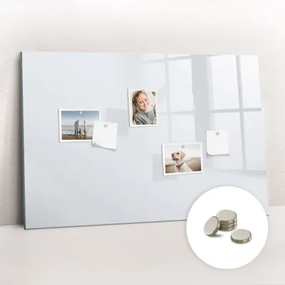 Produktbild von Magnetisch Tafel Magnettafel - Magnetpinnwand Memoboard - Notiztafel verschiedenen Designs - 90x60 cm - Dunkelweiß